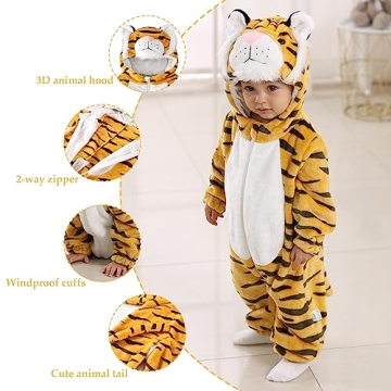 Stylish Baby Tiger Onesie for Warmth and Comfort