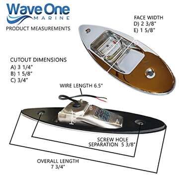 LED Shark Eye Boat Navigation Lights | Waterproof USCG 2NM | Stainless