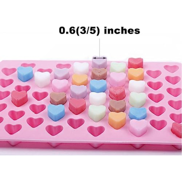 Mini Silicone Heart Shape Ice Cube Candy Chocolate Mold Pack of 2