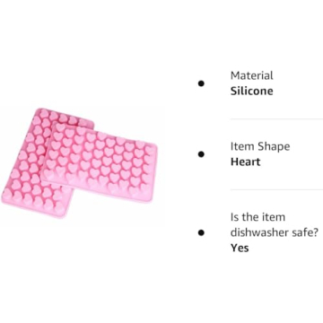 Mini Silicone Heart Shape Ice Cube Candy Chocolate Mold Pack of 2