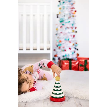 Pearhead Wooden Christmas Tree Stacking Toy for Kids