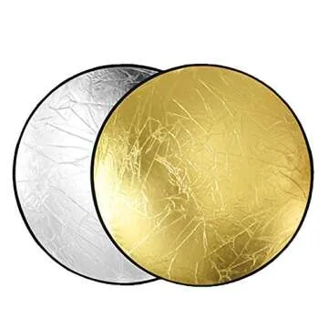 Aqirui 32inch/80cm 5 in 1 Collapsible Light Reflector Round Multi Disc with Bag-Translucent, Silver, Gold, White and Black for Photography Photo Studio Lighting and Outdoor Lighting