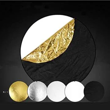 Aqirui 32inch/80cm 5 in 1 Collapsible Light Reflector Round Multi Disc with Bag-Translucent, Silver, Gold, White and Black for Photography Photo Studio Lighting and Outdoor Lighting