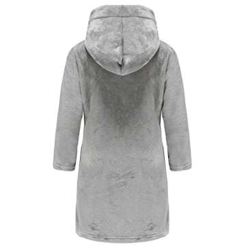 E.W Apparel Boys Robe Soft Fleece Bathrobe for Kids(Gray,7-8 Years)