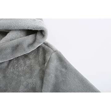 E.W Apparel Boys Robe Soft Fleece Bathrobe for Kids(Gray,7-8 Years)