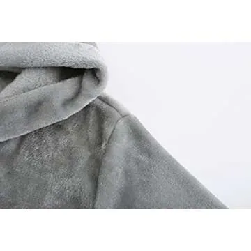 E.W Apparel Boys Robe Soft Fleece Bathrobe for Kids(Gray,7-8 Years)