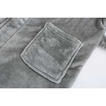 E.W Apparel Boys Robe Soft Fleece Bathrobe for Kids(Gray,7-8 Years)
