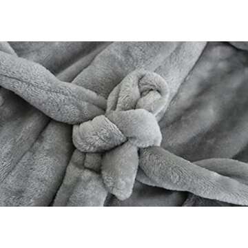 E.W Apparel Boys Robe Soft Fleece Bathrobe for Kids(Gray,7-8 Years)