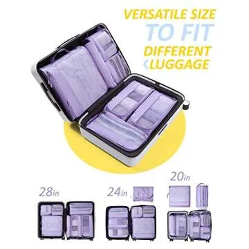 BAGSMART Keep Shape Packing Cubes, 7 Set Packing Cubes for Travel, Lightweight Travel Cubes for Packing, Suitcase Organizer Bags Set for Travel Essentials Very Peri