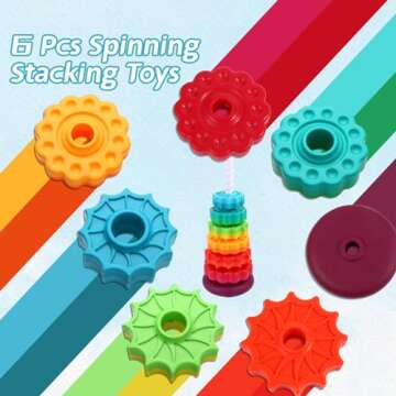 LMTNNB Spinning Stacking Toy - Rainbow Tower for Toddlers