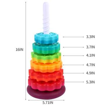 LMTNNB Spinning Stacking Toy - Rainbow Tower for Toddlers