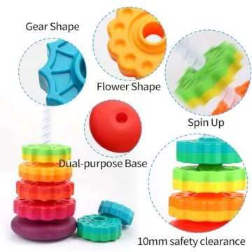 LMTNNB Spinning Stacking Toy - Rainbow Tower for Toddlers