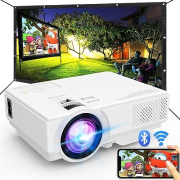 Projector with WiFi and Bluetooth, Upgrade Outdoor Projector, Mini Movie Projector Supports 1080P Sy...