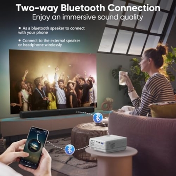 NISOO Mini Projector with WiFi and Bluetooth for Home