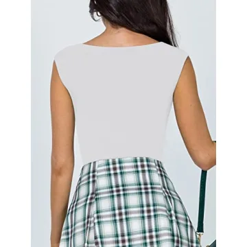 Stylish REORIA Women's Sexy Casual V Neck Bodysuit