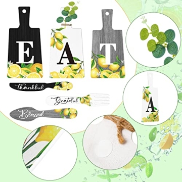 Qunclay 6 Pcs Lemon Decor Set - Charming Farmhouse Wall Art
