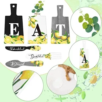 Qunclay 6 Pcs Lemon Decor Set - Charming Farmhouse Wall Art