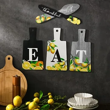 Qunclay 6 Pcs Lemon Decor Set - Charming Farmhouse Wall Art
