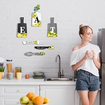 Qunclay 6 Pcs Lemon Decor Set - Charming Farmhouse Wall Art