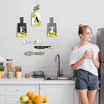 Qunclay 6 Pcs Lemon Decor Set - Charming Farmhouse Wall Art