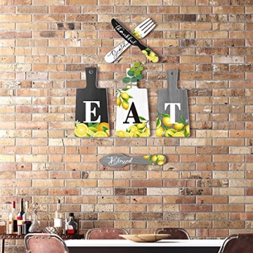 Qunclay 6 Pcs Lemon Decor Set - Charming Farmhouse Wall Art