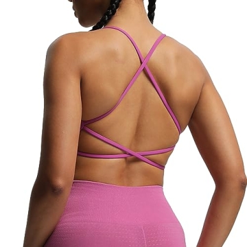 Aoxjox Women's Low Impact Sports Bra in Cattleya Purple