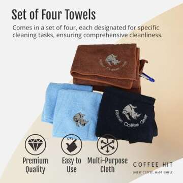 Rhinowares Barista Cloth Set for Coffee Lovers
