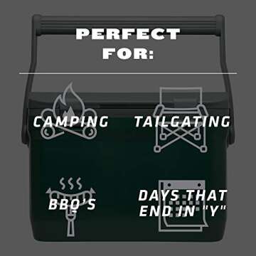 Stanley Adventure Leakproof Outdoor 16qt Cooler - Double Wall Foam Travel Insulated BPA Free Chest Cooler - Heavy Duty Camping Cooler with Flat Top Doubles as Seat