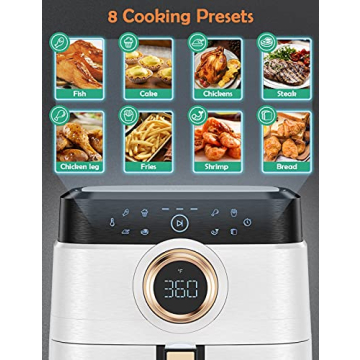 ALLCOOL 8QT Air Fryer 1700W with Touch Screen Exceptional Cooking