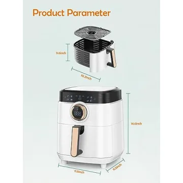 ALLCOOL 8QT Air Fryer 1700W with Touch Screen Exceptional Cooking