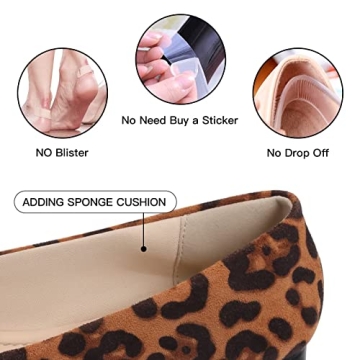 MUSSHOE Comfortable Leopard Suede Flats for Women