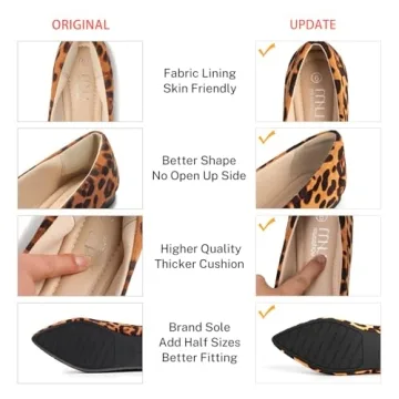 MUSSHOE Comfortable Leopard Suede Flats for Women