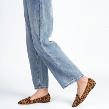 MUSSHOE Comfortable Leopard Suede Flats for Women