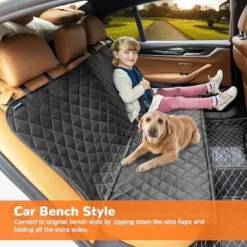 URPOWER Dog Car Seat Cover for Pets 100% Waterproof Hammock 600D Heavy Duty Scratch Proof Nonslip Durable Soft Back Seat Covers for Cars Trucks and SUVs