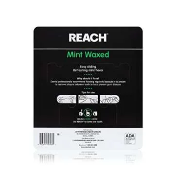 Reach Waxed Dental Floss | Effective Plaque Removal, Extra Wide Cleaning Surface | Shred Resistance & Tension, Slides Smoothly & Easily, PFAS FREE | Mint Flavored, 55 Yards, 1 Pack
