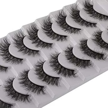 JIMIRE False Eyelashes Natural Lashes Wispy Mink Cat Eye Lashes Pack 12MM Short Small Fake Eyelashes...