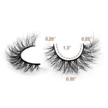JIMIRE False Eyelashes Natural Lashes Wispy Mink Cat Eye Lashes Pack 12MM Short Small Fake Eyelashes 10 Pairs Pack