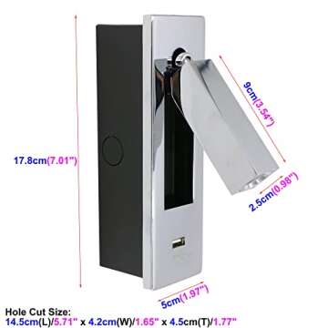 BRILLRAYDO 3W LED Spotlight with USB Charging Port