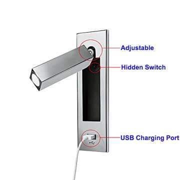 BRILLRAYDO 3W LED Spotlight with USB Charging Port