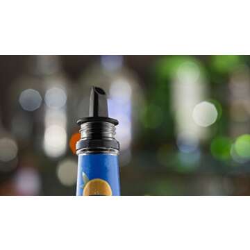 Tablecraft Free Flow Pourers, 2.5 x 1.25 Inch, 12 Count, Black