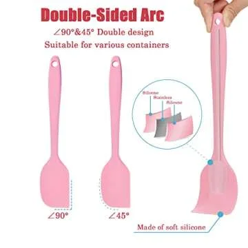 Hokisei Silicone Spatula Heat Resistant Small Rubber Spatulas Cooking Utensil Set Non-Stick Flexible Rubber Essential Cooking Gadget For Cake/Cream/Pastry/Butter/Batter Mixing/Cooking-(5 Pieces)