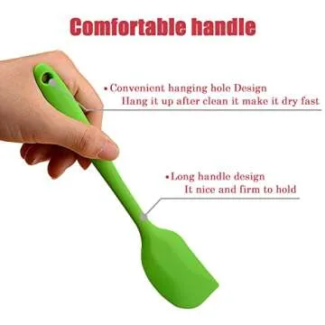 Hokisei Silicone Spatula Heat Resistant Small Rubber Spatulas Cooking Utensil Set Non-Stick Flexible Rubber Essential Cooking Gadget For Cake/Cream/Pastry/Butter/Batter Mixing/Cooking-(5 Pieces)
