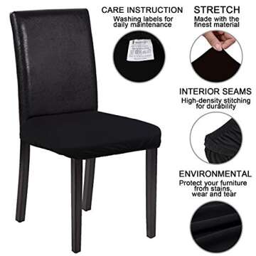 Voilamart Stretchable Dining Chair Covers - Pack of 4
