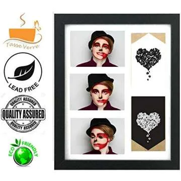 Tasse Verre 11x14 Collage Picture Frame - High Definition Glass Front Covered - Mat Holds Five 4x6 Photos (11x14 Black - Fits Five 4x6 Photos 2-Pack)