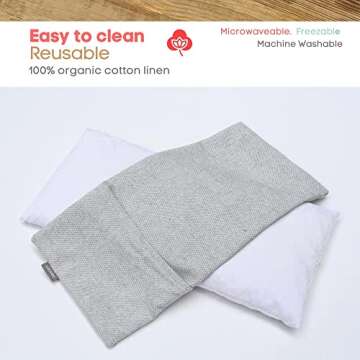 Nestani Microwave Heating Pad for Pain Relief - Cherry Seed Reusable Heat Pack - Microwavable Natural Hot and Cold Compress Pillow Bag for Back, Neck, Arm, Muscles, Joints, Shoulder, Menstrual Cramps