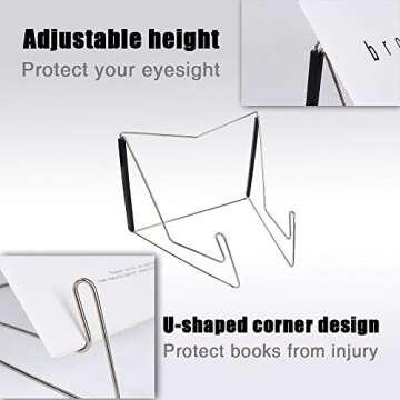 Textbook Stands,1PC Fold-n-Stow Metal Bookstand,Music Book Easel Display Holder,Adjustable Reading Stand,Small Book Rest for Kitchen Counertops,Bookrest for Hardcover Ipad,Cookbook,Recipe (1)