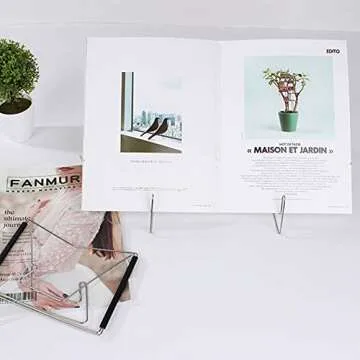 Textbook Stands,1PC Fold-n-Stow Metal Bookstand,Music Book Easel Display Holder,Adjustable Reading Stand,Small Book Rest for Kitchen Counertops,Bookrest for Hardcover Ipad,Cookbook,Recipe (1)