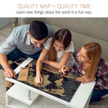 Travelization Scratch Off World Map with 196 Flags - 24" x 17"