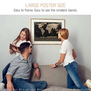 Travelization Scratch Off World Map with 196 Flags - 24" x 17"