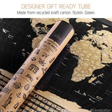 Travelization Scratch Off World Map with 196 Flags - 24" x 17"